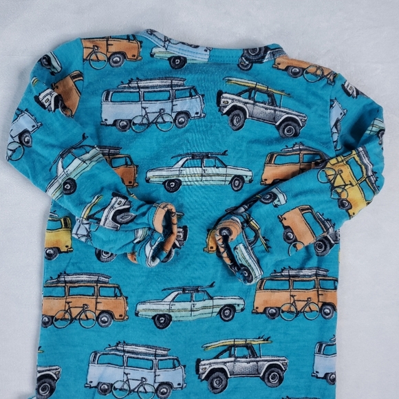 Posh Peanut Cars Bus Footed Sleeper Pajamas Footie Bamboo Newborn - Picture 10 of 12